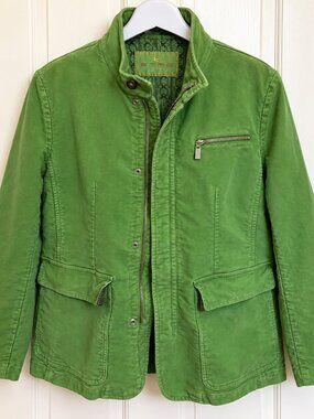 ETRO Milano Women's Green Cotton Moleskin-Style Field Jacket – Made in Italy – S